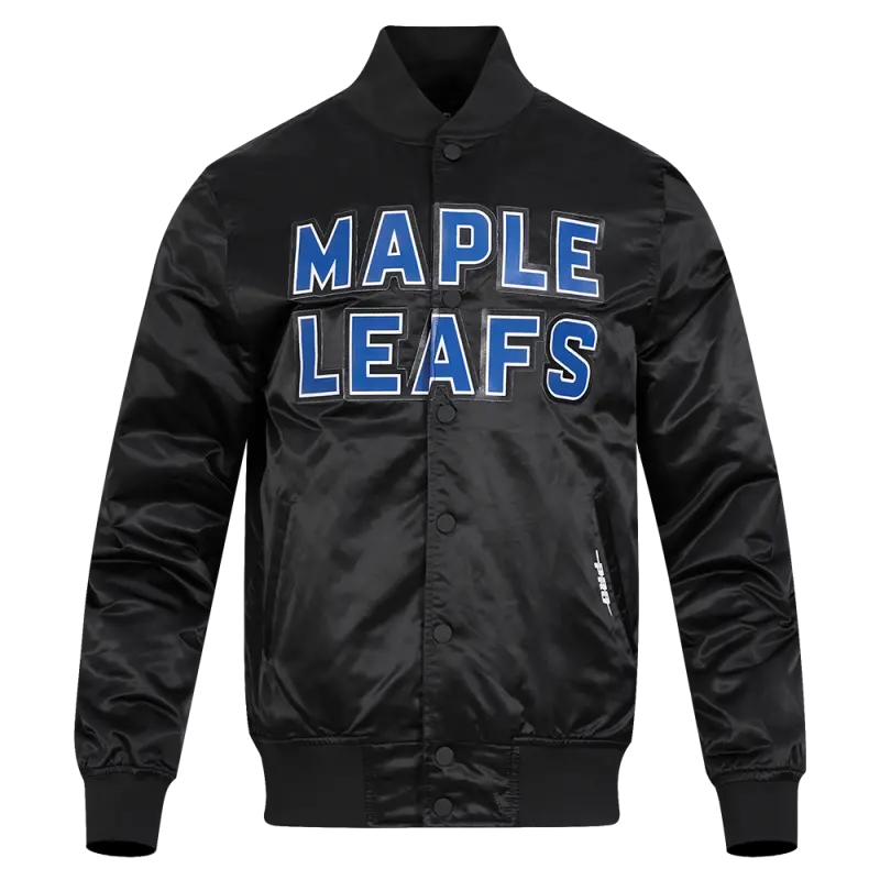 nhl toronto maple leafs classic satin jacket black